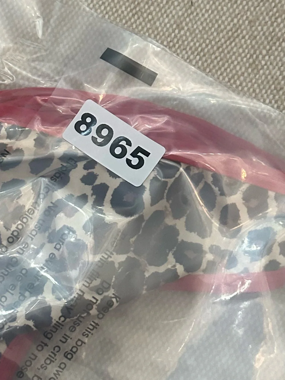 New! Frankie's Bikinis Dove Leopard Print Bikini Bottom Red Trim 38965